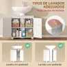 Mueble Bajo Lavabo de Baño Moderno Independiente con Recorte en U Estante Ajustable Blanco - Ogal.Es