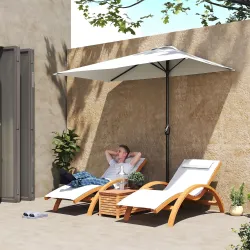 Sombrilla Rectangular 230x130x245 cm Parasol para Pared Media Sombrilla con Manivela Protección UV 30+ Impermeab... - Ogal.Es