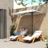 Sombrilla Rectangular 230x130x245 cm Parasol para Pared Media Sombrilla con Manivela Protección UV 30+ Impermeab... - Ogal.Es