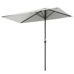 Sombrilla Rectangular 230x130x245 cm Parasol para Pared Media Sombrilla con Manivela Protección UV 30+ Impermeab... - Ogal.Es