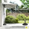 Sombrilla Rectangular 230x130x245 cm Parasol para Pared Media Sombrilla con Manivela Protección UV 30+ Impermeab... - Ogal.Es