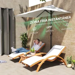 Sombrilla Rectangular 230x130x245 cm Parasol para Pared Media Sombrilla con Manivela Protección UV 30+ Impermeab... - Ogal.Es