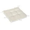 Conjunto de Cojines para Sillas de Comedor y Jardín Impermeable con 2 Amarres de Fijación 42x42x5 cm Crema - Ogal.Es