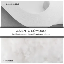 Conjunto de Cojines para Sillas de Comedor y Jardín Impermeable con 2 Amarres de Fijación 42x42x5 cm Crema - Ogal.Es