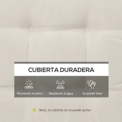 Conjunto de Cojines para Sillas de Comedor y Jardín Impermeable con 2 Amarres de Fijación 42x42x5 cm Crema - Ogal.Es