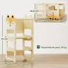 Torre de Aprendizaje 3 en 1 Plegable Convertible en Escritorio y Silla con Pizarra Dibujos de Zorros Natural - Ogal.Es
