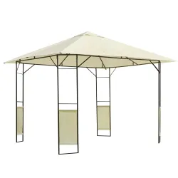 Cenador de Jardín 3x3x2,6 m Pabellón de Exterior Gazebo con Marco de Acero y 8 Orificios de Drenaje Impermeable ... - Ogal.Es