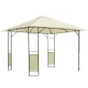 Cenador de Jardín 3x3x2,6 m Pabellón de Exterior Gazebo con Marco de Acero y 8 Orificios de Drenaje Impermeable ... - Ogal.Es