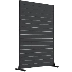 Biombo de 6 Paneles de HDPE 120x174 cm Biombo Separador de Ambientes con Soporte Aspecto de Vetas de Madera Negro - Ogal.Es