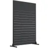 Biombo de 6 Paneles de HDPE 120x174 cm Biombo Separador de Ambientes con Soporte Aspecto de Vetas de Madera Negro - Ogal.Es