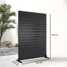 Biombo de 6 Paneles de HDPE 120x174 cm Biombo Separador de Ambientes con Soporte Aspecto de Vetas de Madera Negro - Ogal.Es