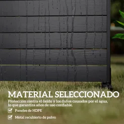 Biombo de 6 Paneles de HDPE 120x174 cm Biombo Separador de Ambientes con Soporte Aspecto de Vetas de Madera Negro - Ogal.Es
