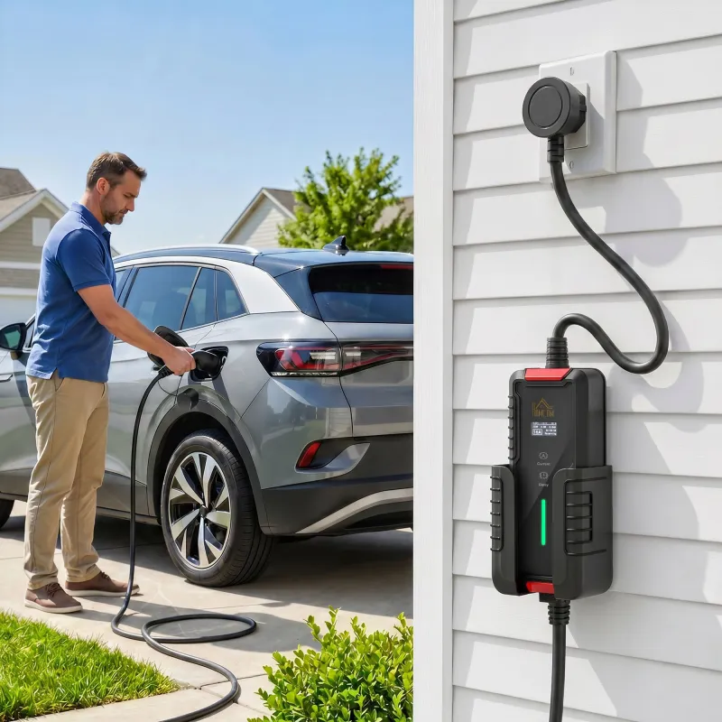 Cable de Carga Coche Eléctrico Tipo 2 3,7kW 5m 6-16A Temporizador 1-12h Enchufe Schuko Pantalla LCD IP65 de Pare... - Ogal.Es