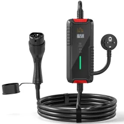 Cable de Carga Coche Eléctrico Tipo 2 3,7kW 5m 6-16A Temporizador 1-12h Enchufe Schuko Pantalla LCD IP65 de Pare... - Ogal.Es