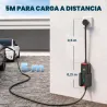 Cable de Carga Coche Eléctrico Tipo 2 3,7kW 5m 6-16A Temporizador 1-12h Enchufe Schuko Pantalla LCD IP65 de Pare... - Ogal.Es