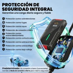 Cable de Carga Coche Eléctrico Tipo 2 3,7kW 5m 6-16A Temporizador 1-12h Enchufe Schuko Pantalla LCD IP65 de Pare... - Ogal.Es