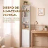Estantería para Libros de 6 Niveles Librería Alta y Estrecha con 4 Estantes Abiertos Puerta y Estante Ajustable ... - Ogal.Es