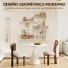 Estantería Flotante de Pared Geométrica con 4 Niveles y Compartimento Central Blanca - Ogal.Es