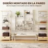 Estantería Flotante de Pared Geométrica con 4 Niveles y Compartimento Central Blanca - Ogal.Es