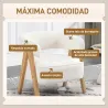 Butaca de Salón Tapizada en Borreguito Acolchada Gruesa Patas de Madera Respaldo Curvado 70x64x71 cm Blanco - Ogal.Es