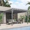 Cenador de Jardín 3x3 m con Diseño de Lamas Superior Giratorio hasta 135° Protección UV 50+ y Marco de Aluminio ... - Ogal.Es