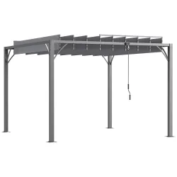 Cenador de Jardín 3x3 m con Diseño de Lamas Superior Giratorio hasta 135° Protección UV 50+ y Marco de Aluminio ... - Ogal.Es