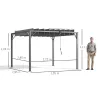 Cenador de Jardín 3x3 m con Diseño de Lamas Superior Giratorio hasta 135° Protección UV 50+ y Marco de Aluminio ... - Ogal.Es