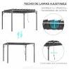Cenador de Jardín 3x3 m con Diseño de Lamas Superior Giratorio hasta 135° Protección UV 50+ y Marco de Aluminio ... - Ogal.Es