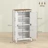 Armario de Baño Estrecho con Puertas Tipo Granero 4 Estantes y Estantes Ajustables 60x30x110 cm Blanco - Ogal.Es