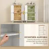 Armario de Baño Estrecho con Puertas Tipo Granero 4 Estantes y Estantes Ajustables 60x30x110 cm Blanco - Ogal.Es