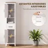 Armario de Baño Alto y Estrecho Rústico con Cajón Estante Abierto Puertas y Estantes Ajustables 34,5x30x148 cm B... - Ogal.Es