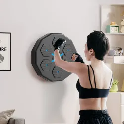 Máquina Boxeo Musical Pared con Conexión Bluetooth y Luces LED para Adultos y Niños en Casa Gimanasio Negro - Ogal.Es