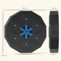 Máquina Boxeo Musical Pared con Conexión Bluetooth y Luces LED para Adultos y Niños en Casa Gimanasio Negro - Ogal.Es