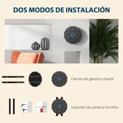 Máquina Boxeo Musical Pared con Conexión Bluetooth y Luces LED para Adultos y Niños en Casa Gimanasio Negro - Ogal.Es