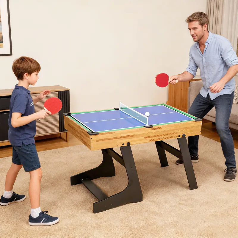 Mesa Multijuegos Plegable 13 en 1 con Futbolines para Niños Billar Ping-pong Hockey Ajedrez Damas y Backgammon - Ogal.Es