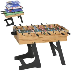 Mesa Multijuegos Plegable 13 en 1 con Futbolines para Niños Billar Ping-pong Hockey Ajedrez Damas y Backgammon - Ogal.Es
