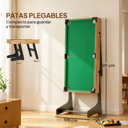 Mesa Multijuegos Plegable 13 en 1 con Futbolines para Niños Billar Ping-pong Hockey Ajedrez Damas y Backgammon - Ogal.Es