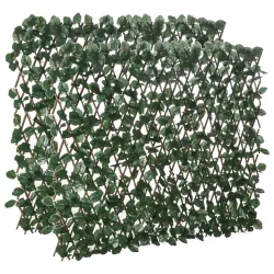 Valla de Enrejado Expandible de 2 Piezas con Hojas 295x70 cm Seto Artificial de Mimbre para Jardín Balcón Verde - Ogal.Es