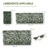 Valla de Enrejado Expandible de 2 Piezas con Hojas 295x70 cm Seto Artificial de Mimbre para Jardín Balcón Verde - Ogal.Es