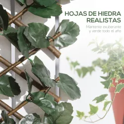 Valla de Enrejado Expandible de 2 Piezas con Hojas 295x70 cm Seto Artificial de Mimbre para Jardín Balcón Verde - Ogal.Es