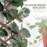 Valla de Enrejado Expandible de 2 Piezas con Hojas 295x70 cm Seto Artificial de Mimbre para Jardín Balcón Verde - Ogal.Es