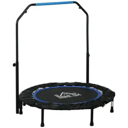 Cama Elástica Plegable Ø102 cm con Mango Ajustable Marco de Acero para Entrenamiento Piernas Cuerpo Azul y Negro - Ogal.Es