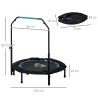 Cama Elástica Plegable Ø102 cm con Mango Ajustable Marco de Acero para Entrenamiento Piernas Cuerpo Azul y Negro - Ogal.Es