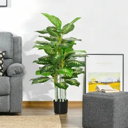 Aglaonema Artificial Planta Sintética de 120 cm con 53 Hojas Decoración para Hogar Oficina Verde - Ogal.Es