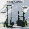 Carretilla Plegable para Escalera con Ruedas Carga 120kg Carretilla de Mano Portátil para Entrega Almacenes Verde - Ogal.Es