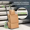 Carretilla Plegable para Escalera con Ruedas Carga 120kg Carretilla de Mano Portátil para Entrega Almacenes Verde - Ogal.Es