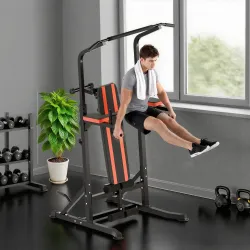 Estación de Musculación Plegable Altura Ajustable con Barra de Dominadas Banco Reclinable para Gimnasio Negro y ... - Ogal.Es