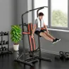 Estación de Musculación Plegable Altura Ajustable con Barra de Dominadas Banco Reclinable para Gimnasio Negro y ... - Ogal.Es