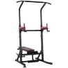 Estación de Musculación Plegable Altura Ajustable con Barra de Dominadas Banco Reclinable para Gimnasio Negro y ... - Ogal.Es