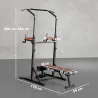 Estación de Musculación Plegable Altura Ajustable con Barra de Dominadas Banco Reclinable para Gimnasio Negro y ... - Ogal.Es